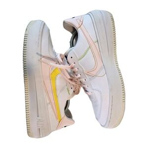 Nike Air Force 1 Platform White Pink Tennis Shoe FJ0737-100‎ Women Size 11